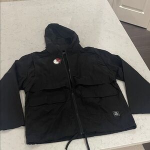 BNWT Malbon hooded ripstop convertible jacket/vest 2 in 1 combo. Black XL